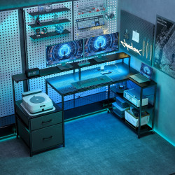 Masa de calculator Homcom 836-677V90BK (Black)