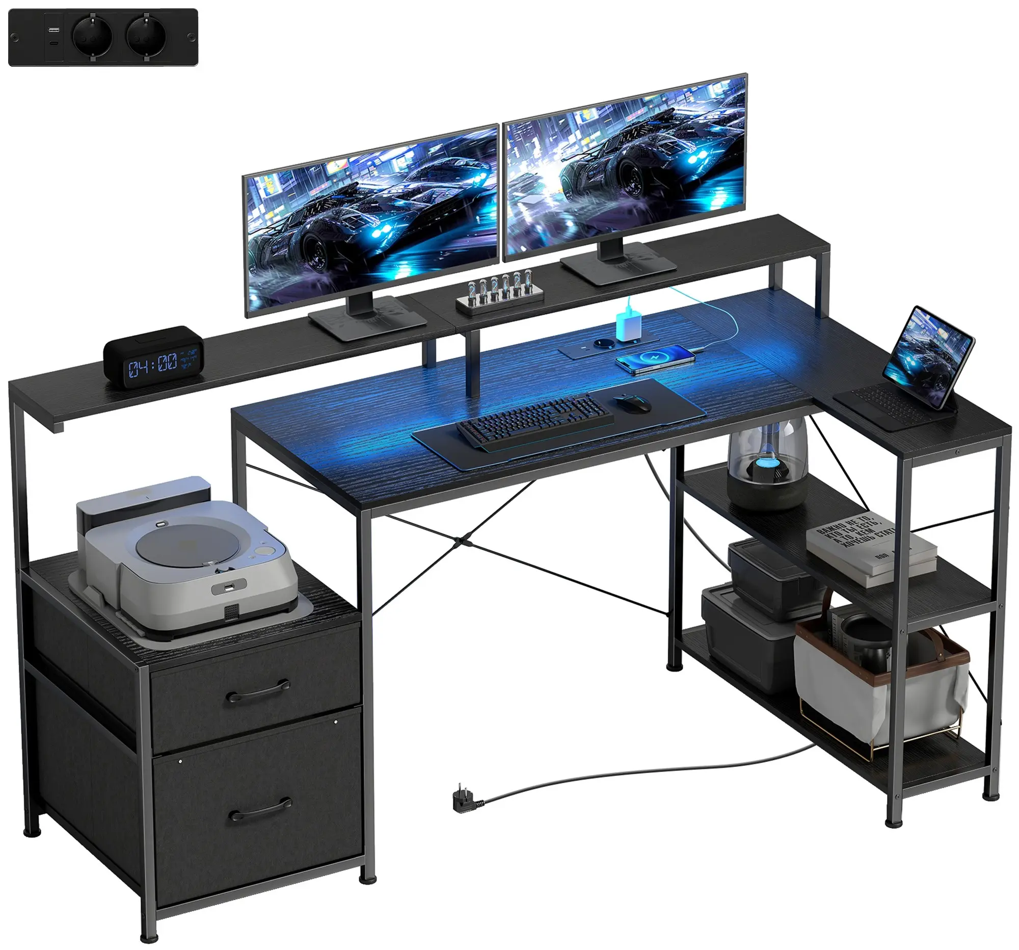 Стол компьютерный Homcom 836-677V90BK (Black) - 4