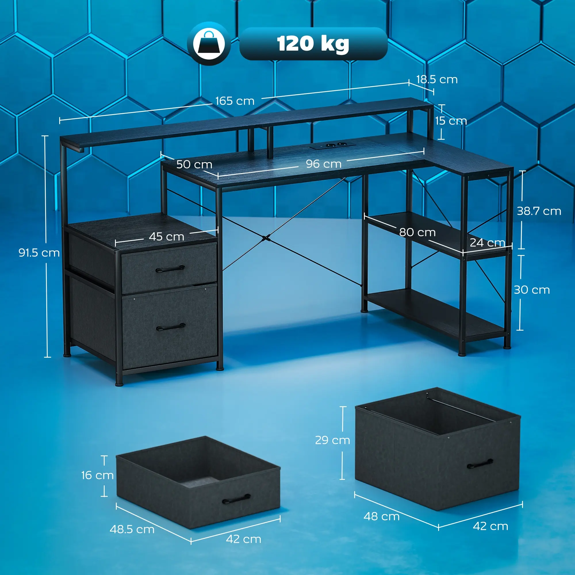 Стол компьютерный Homcom 836-677V90BK (Black) - 5