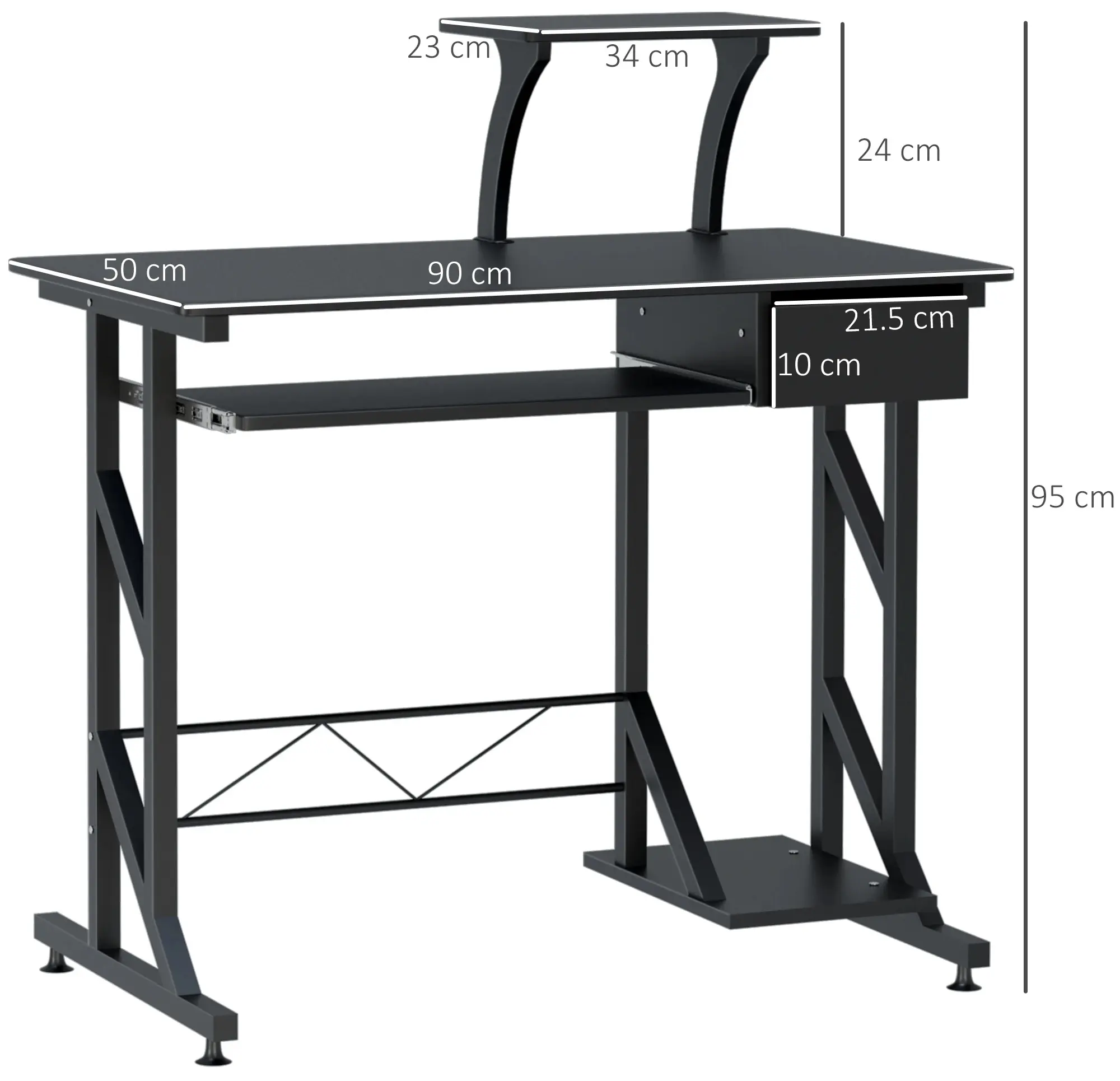 Стол компьютерный Homcom 920-018BK (Black) - 7