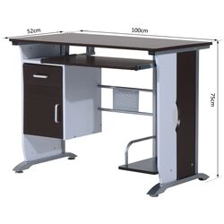 Masa pentru calculator Homcom 920-019 100x52x75 cm (Brown/White) Thumb