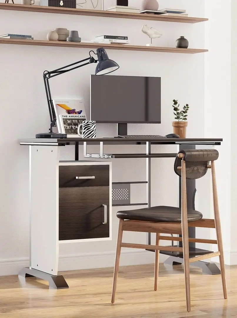 Masa pentru calculator Homcom 920-019 100x52x75 cm (Brown/White)