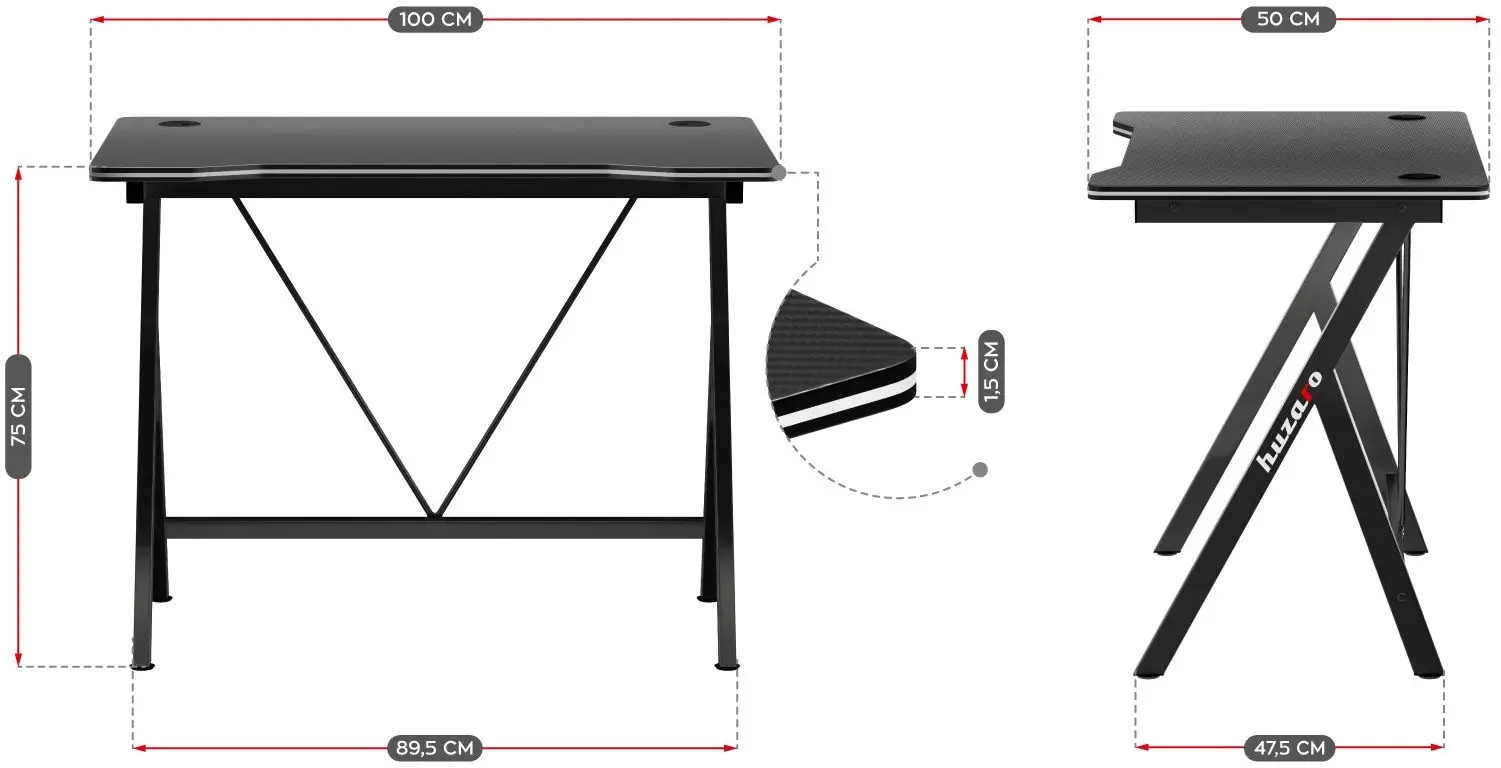Masa de calculator gaming Huzaro Hero 1.4 (Black)
