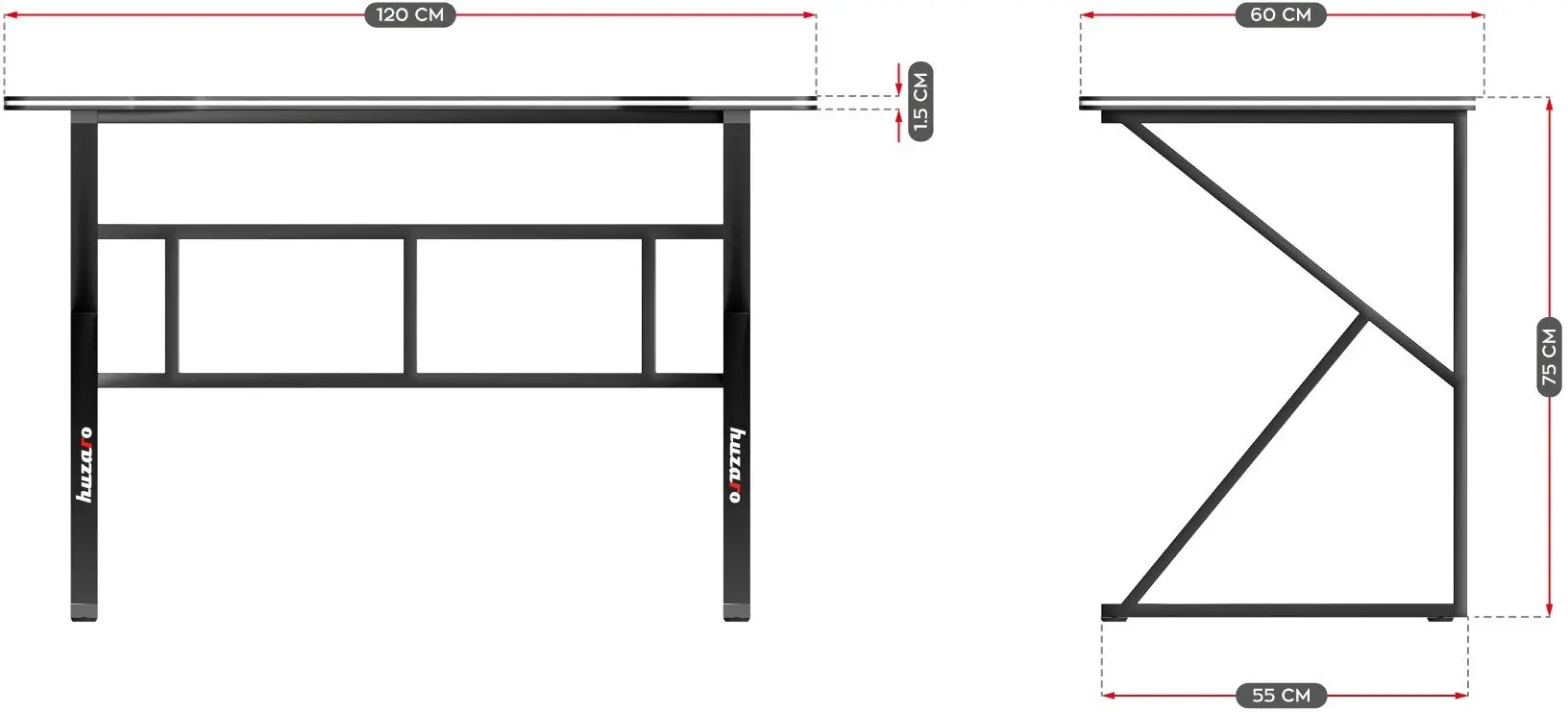 Masa de calculator gaming Huzaro Hero 1.6 (Black)