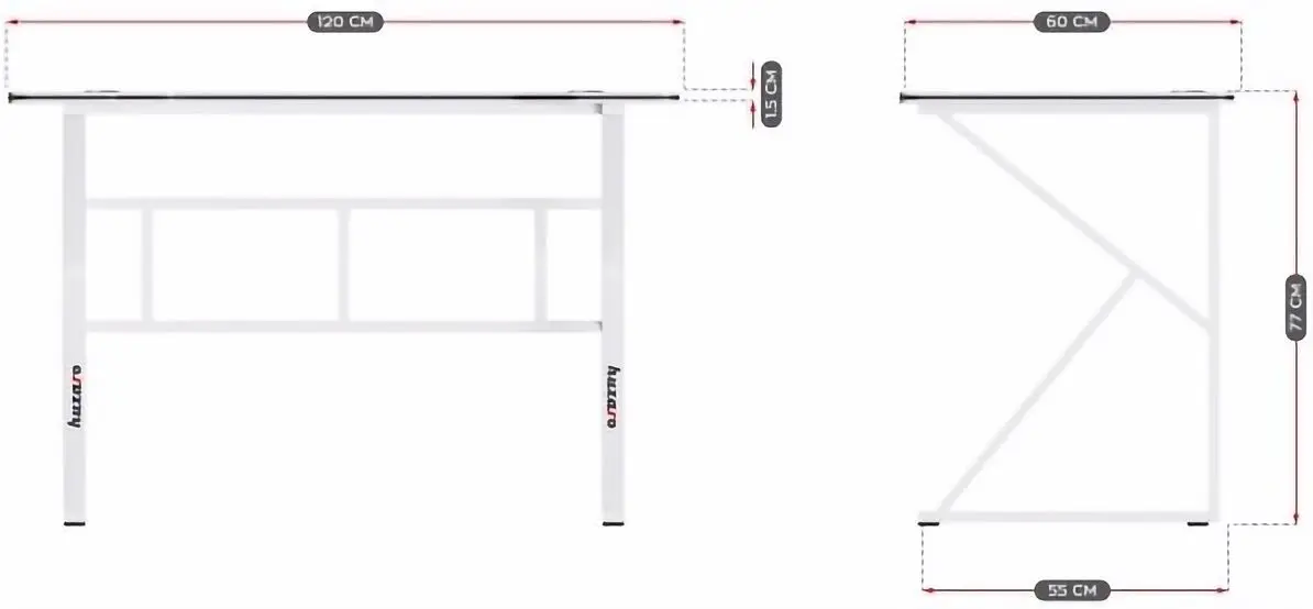 Masa de calculator gaming Huzaro Hero 1.6 (White)