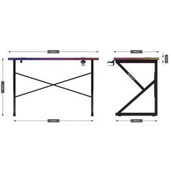 Игровой компьютерный стол Huzaro Hero 1.7 RGB (Black) Thumb