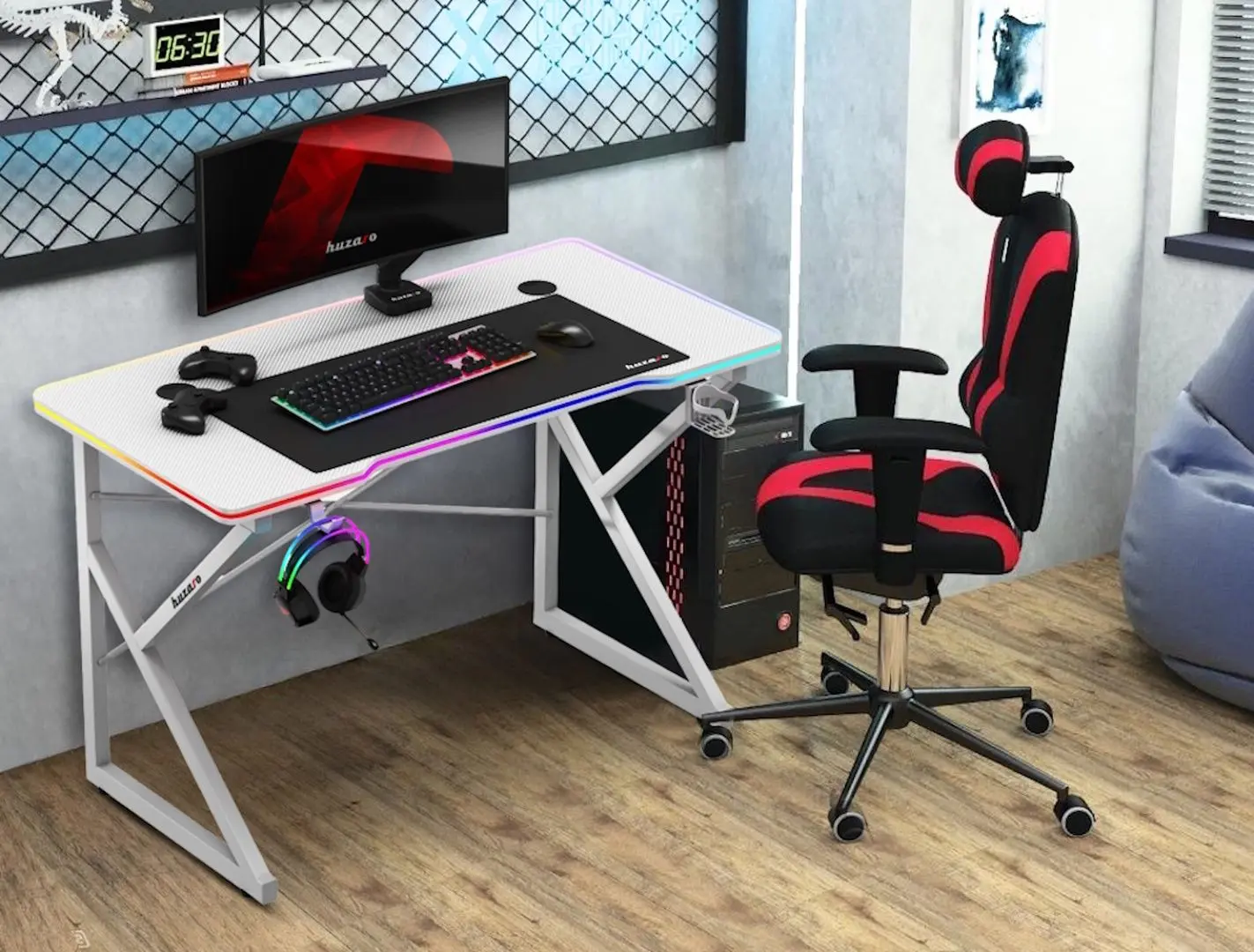 Masa de calculator gaiming Huzaro Hero 1.7 RGB (White)