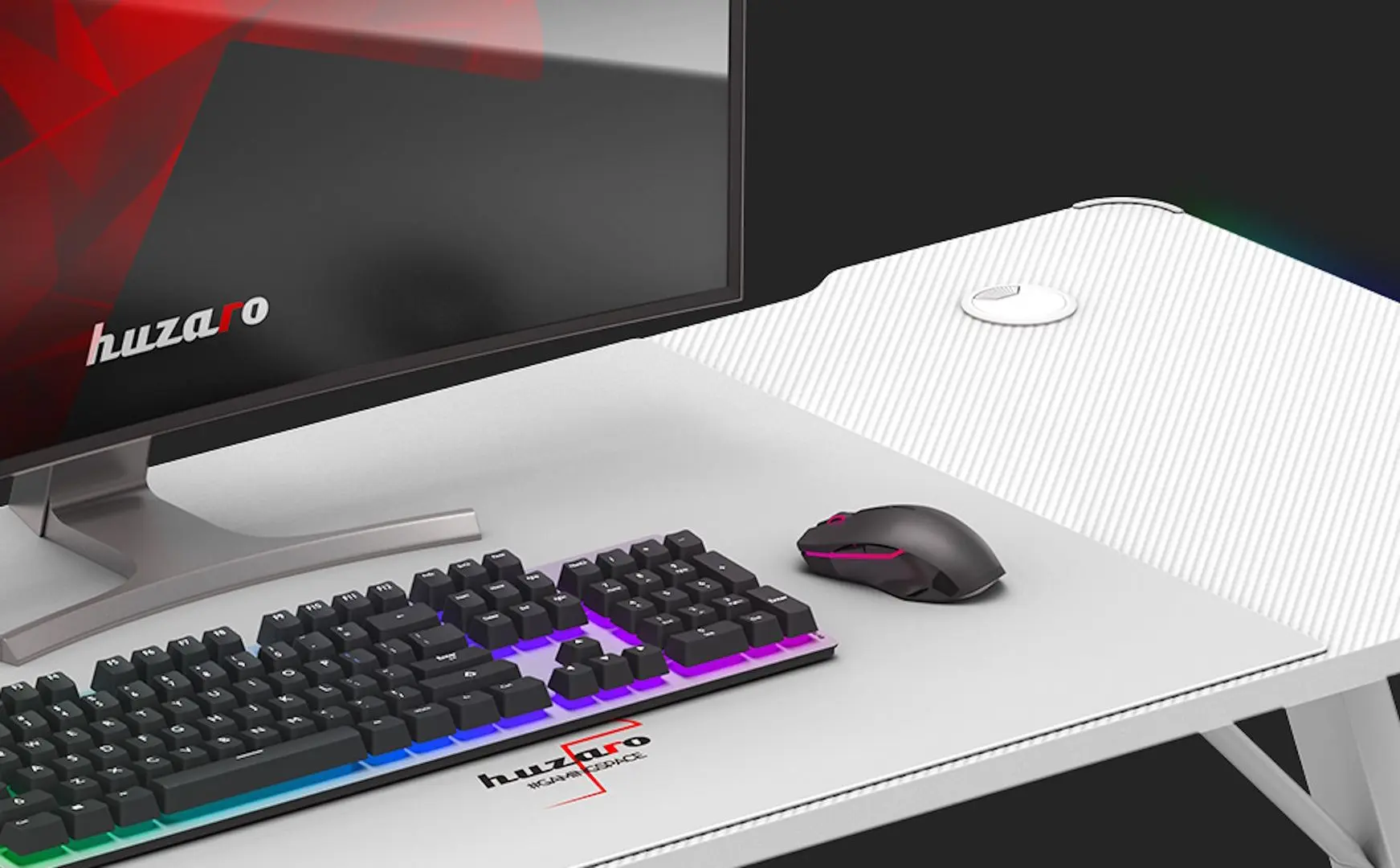 Игровой компьютерный стол Huzaro Hero 3.3 RGB (White)