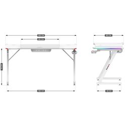 Игровой компьютерный стол Huzaro Hero 3.3 RGB (White) Thumb