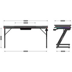 Игровой компьютерный стол Huzaro Hero 4.8 RGB (Black) Thumb