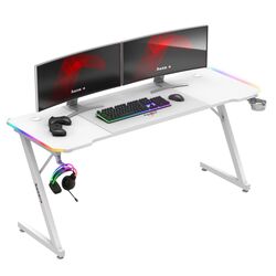 Игровой компьютерный стол Huzaro Hero 4.8 RGB (White) Thumb
