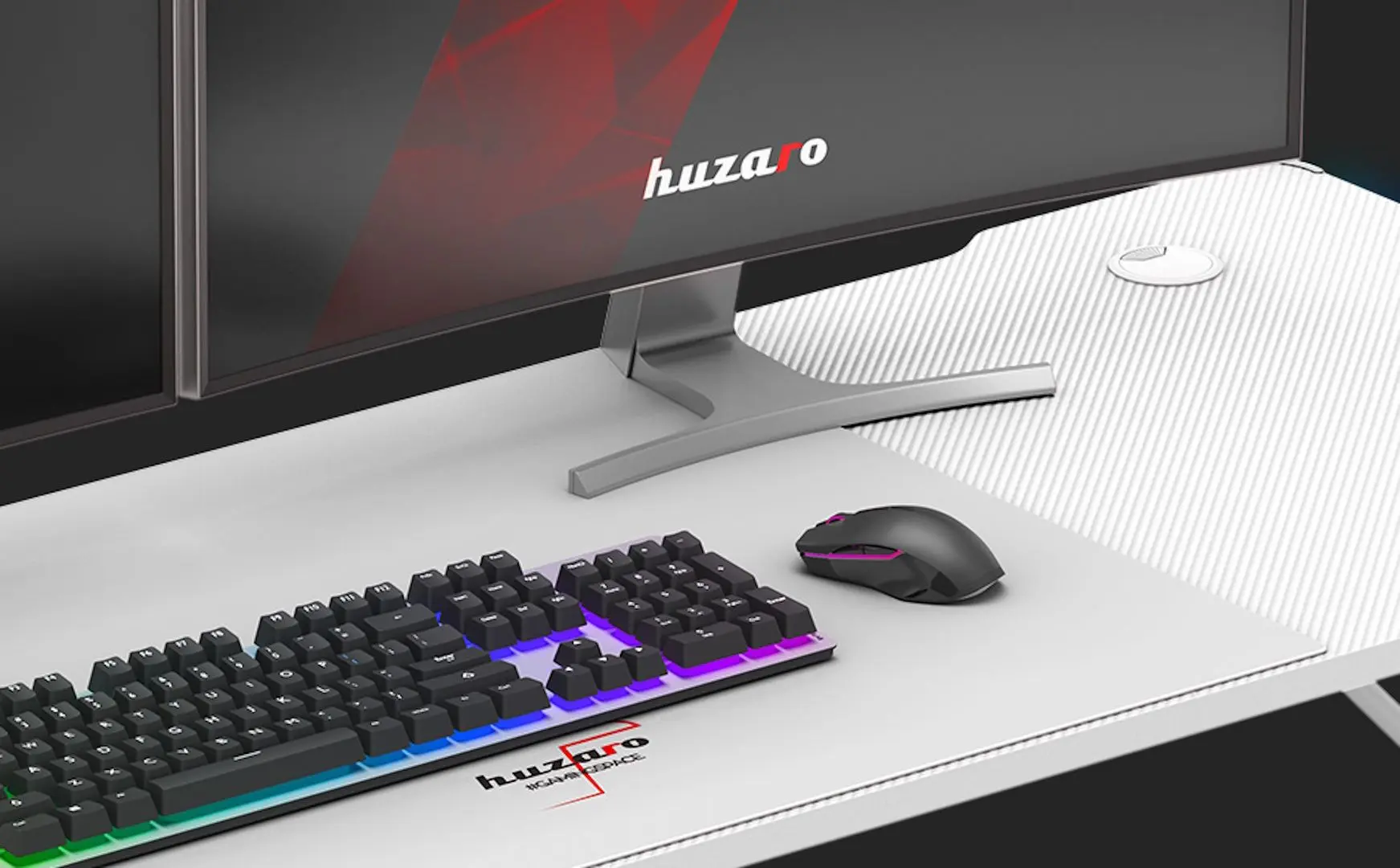 Игровой компьютерный стол Huzaro Hero 4.8 RGB (White)