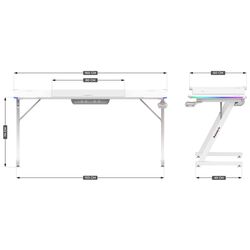 Игровой компьютерный стол Huzaro Hero 4.8 RGB (White) Thumb