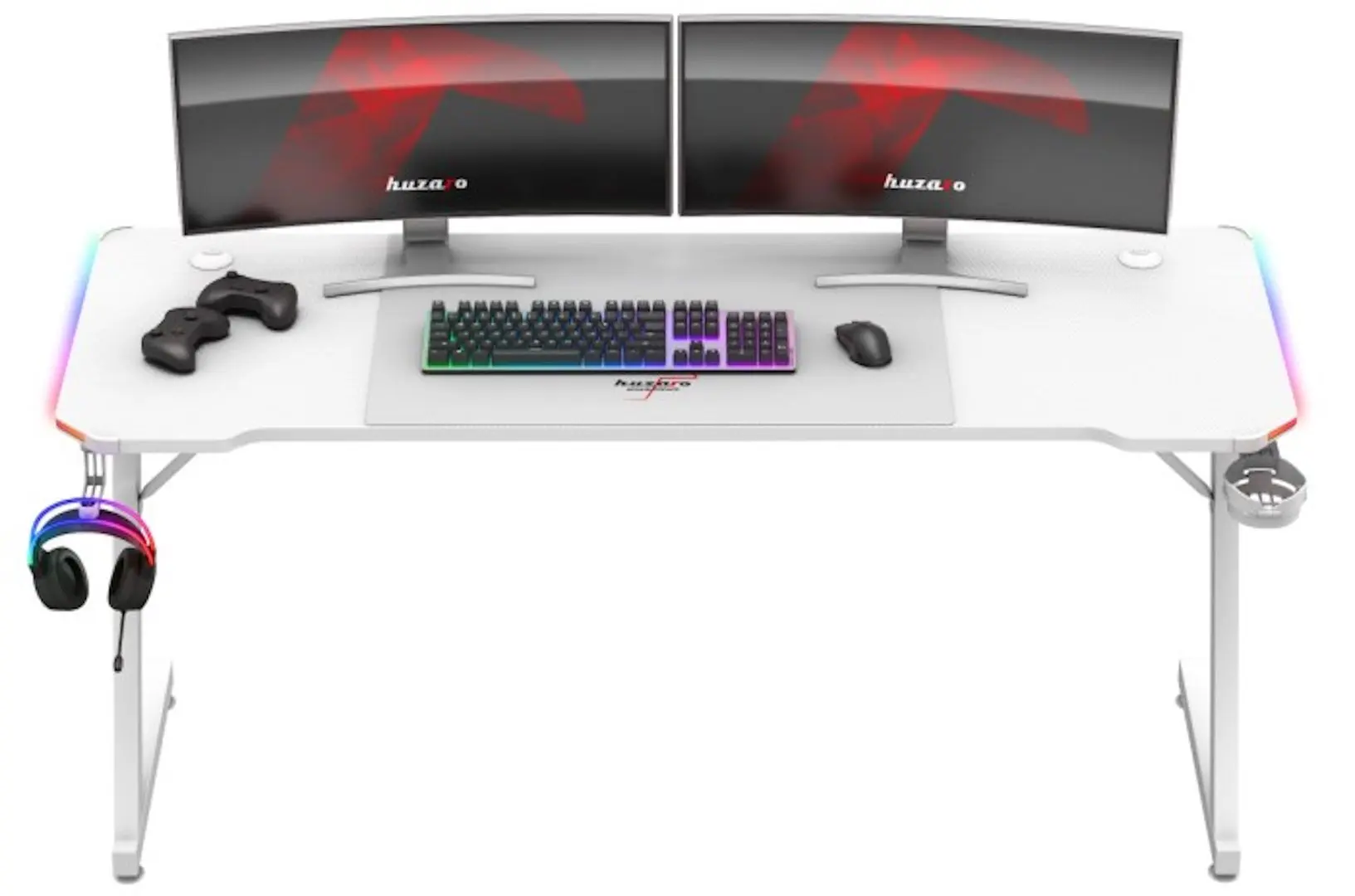 Игровой компьютерный стол Huzaro Hero 4.8 RGB (White)