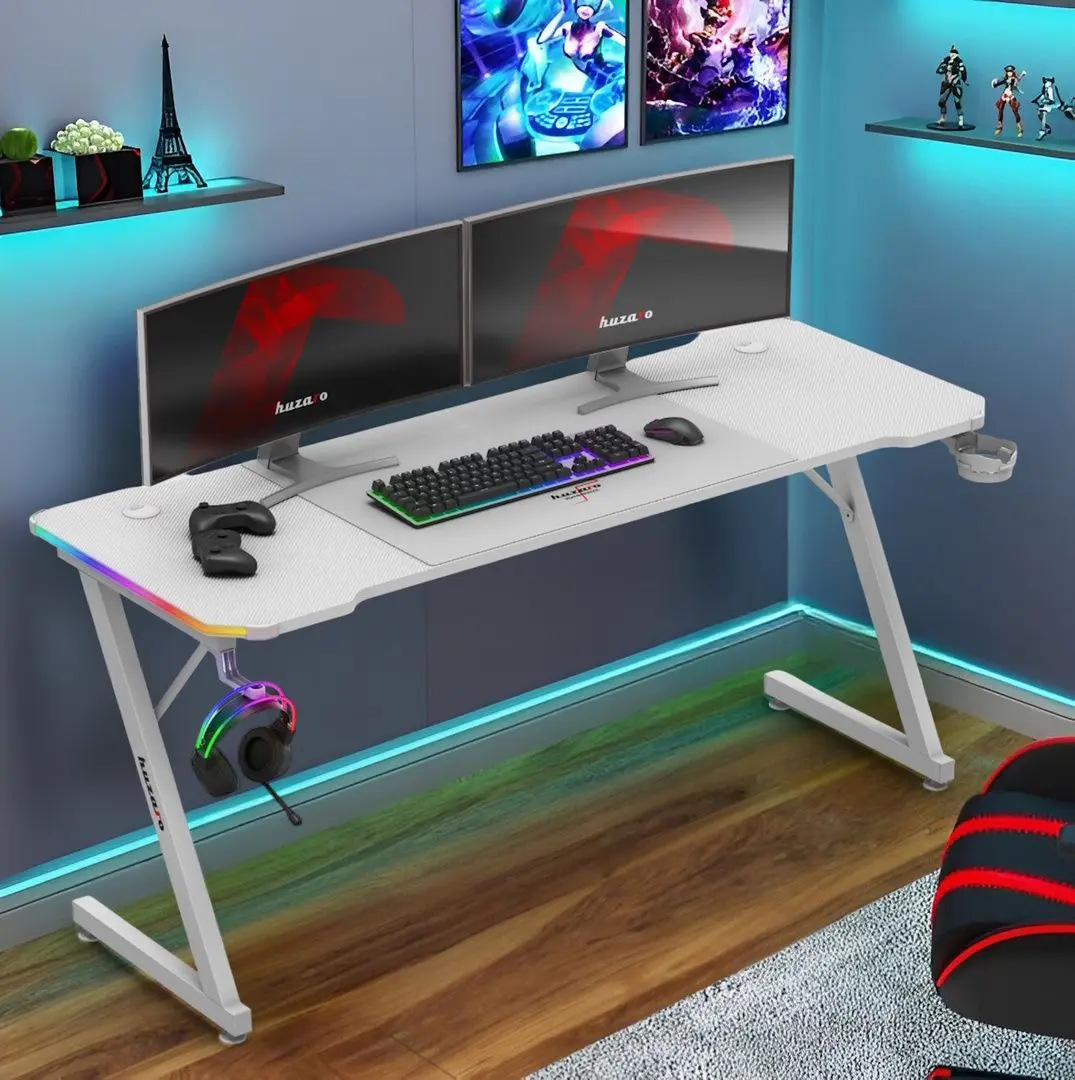 Игровой компьютерный стол Huzaro Hero 4.8 RGB (White)