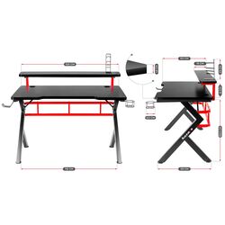 Masa de calculator gaming Huzaro Hero 5.0 (Black/Red) Thumb