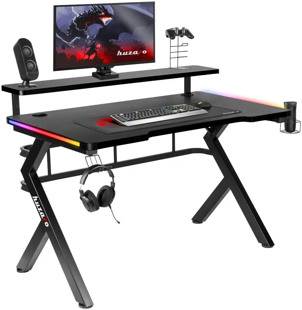 Игровой компьютерный стол Huzaro Hero 5.0 RGB (Black)