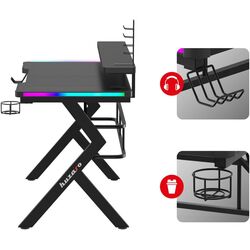 Игровой компьютерный стол Huzaro Hero 5.0 RGB (Black) Thumb