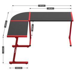 Masa de calculator gaiming Huzaro Hero 6.0 (Red) Thumb