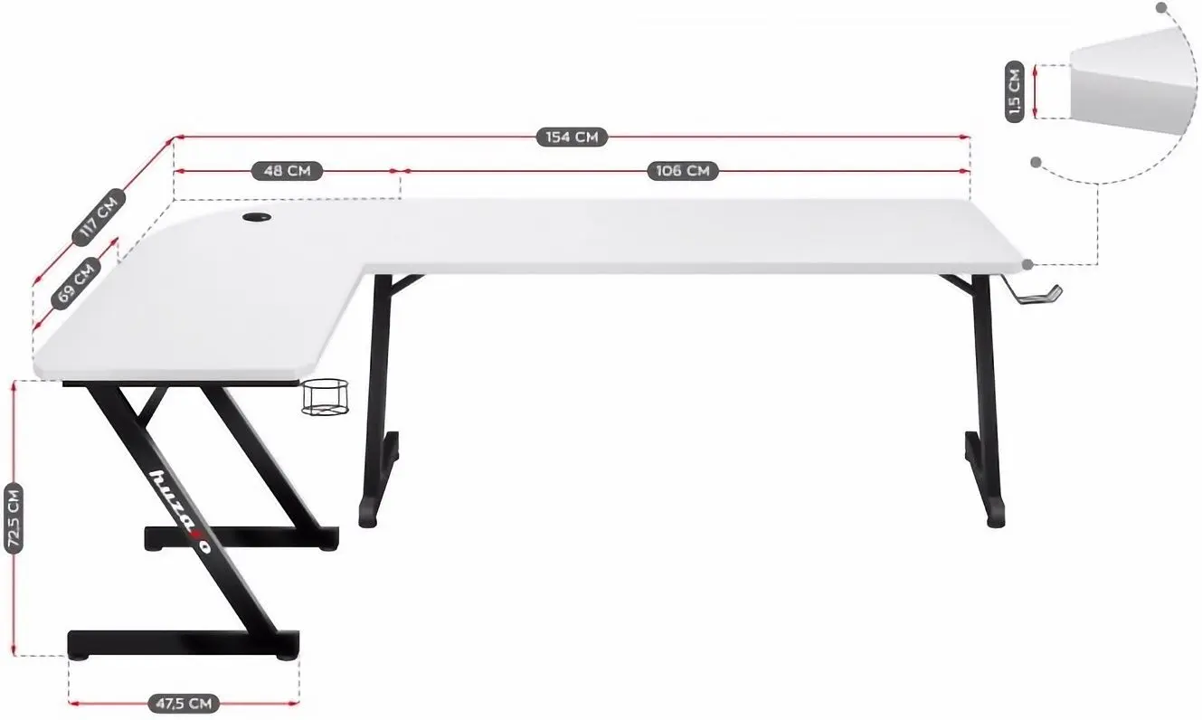 Masa de calculator gaming Huzaro Hero 7.0 (White)