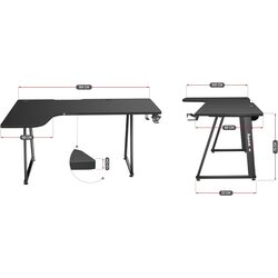 Masa de calculator gaming Huzaro Hero 7.7 (Black) Thumb