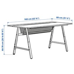 Masa de calculator gaming Ikea Utespelare 160x80 (Aspect Frasin/Gri) Thumb