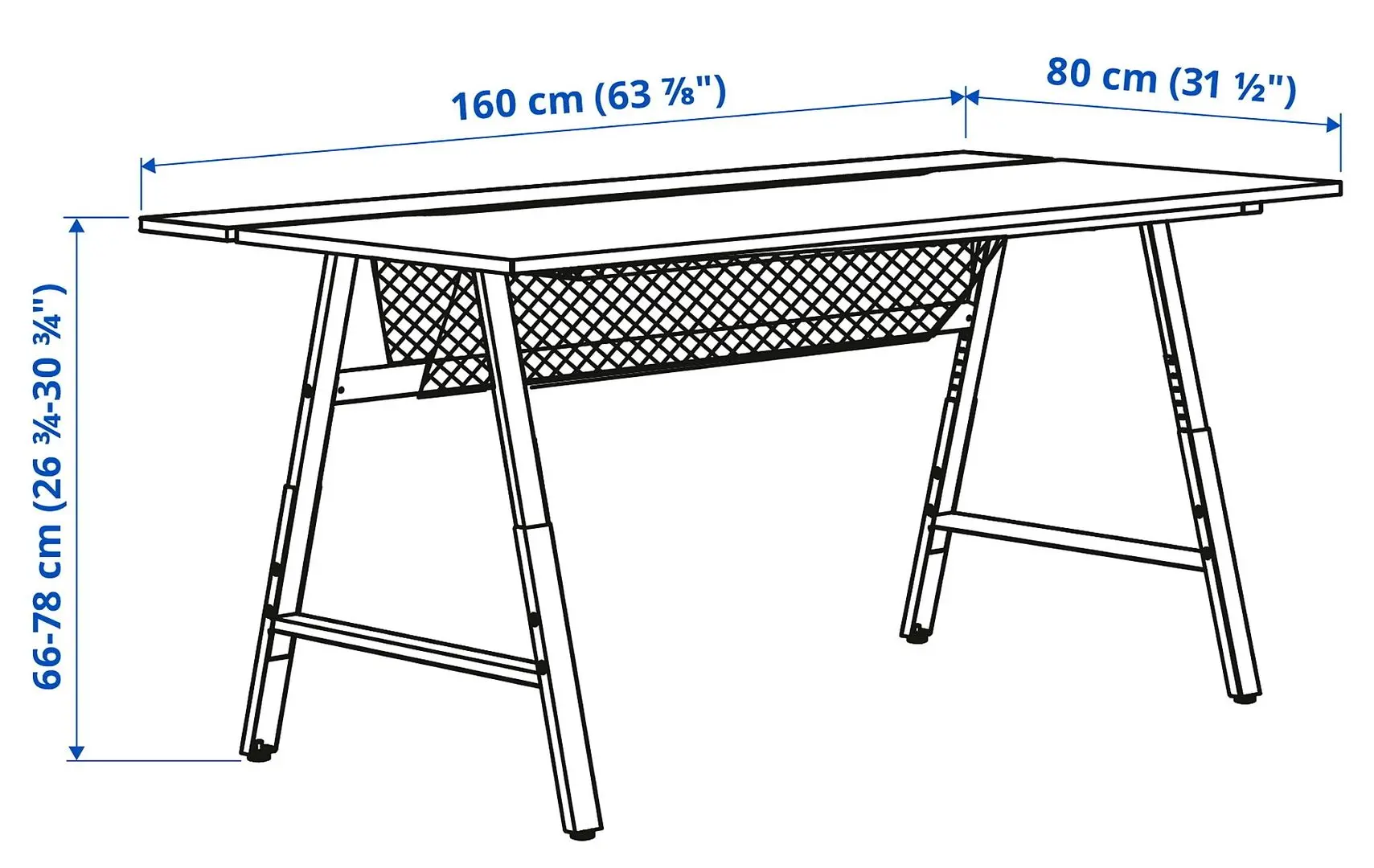 Masa de calculator gaming Ikea Utespelare 160x80 (Aspect Frasin/Gri)