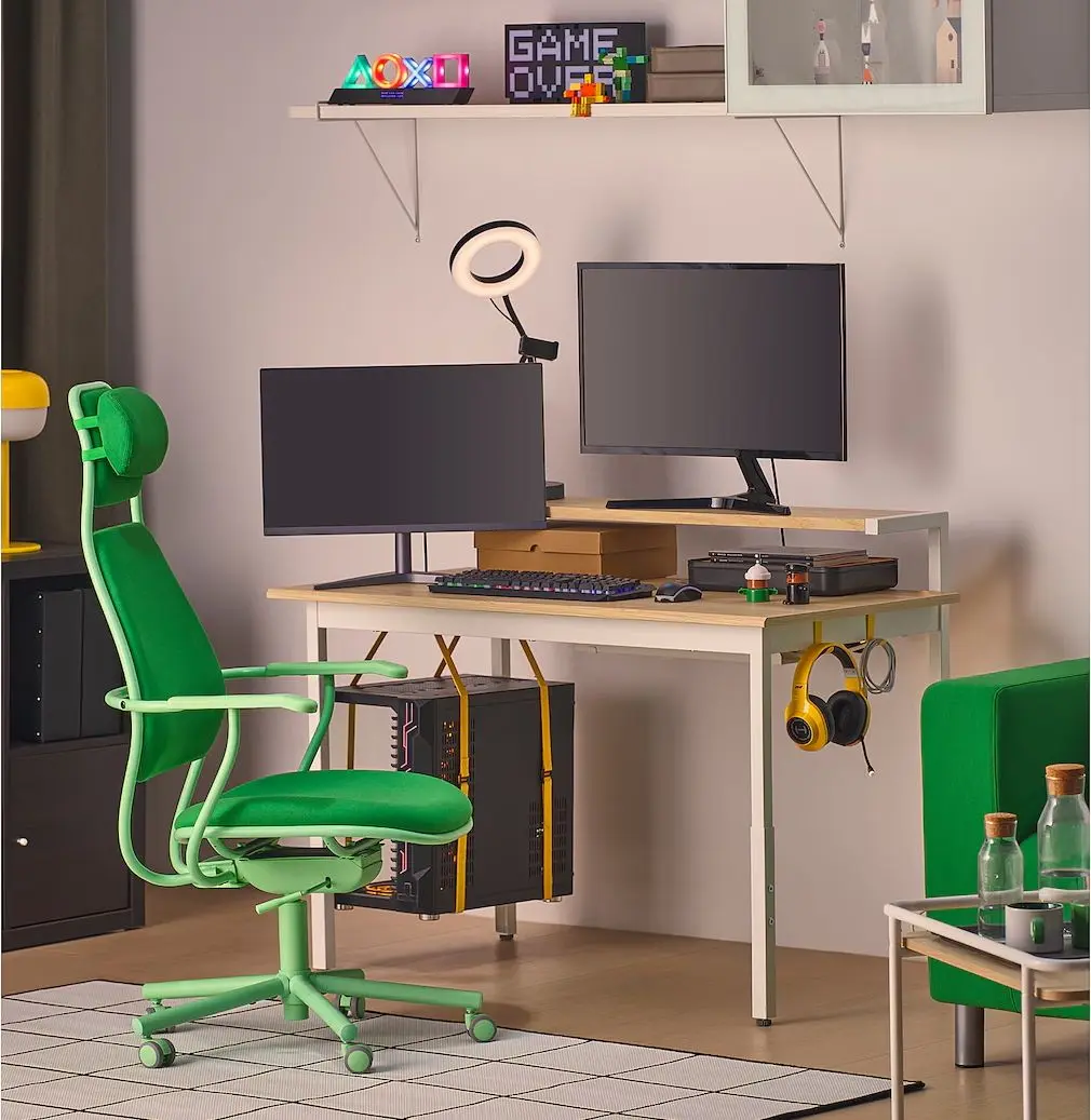 Masa de calculator gaming Ikea Utvisning 120x60 (Aspect Frasin/Alb)