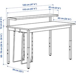 Игровой компьютерный стол Ikea Utvisning 120x60 (Negru) Thumb