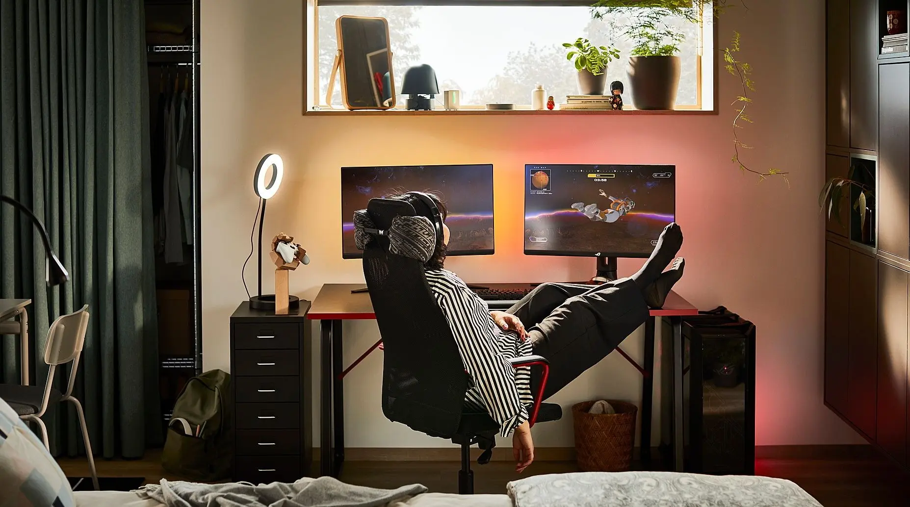 Masa de joc Ikea Huvudspelare 140x80 (Negru)