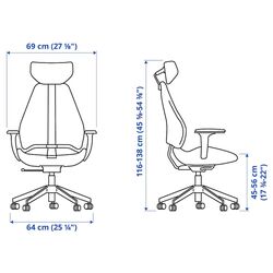 Комплект офисной мебели Ikea Uppspel/Gruppspel с комодом 140x80 (Черный/Серый) Thumb