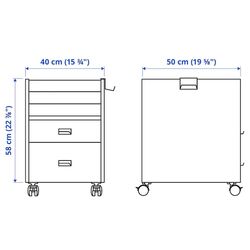 Комплект офисной мебели Ikea Uppspel/Gruppspel с комодом 140x80 (Черный/Серый) Thumb