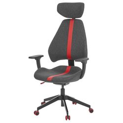 Комплект офисной мебели Ikea Uppspel/Gruppspel с комодом 140x80 (Черный/Серый) Thumb