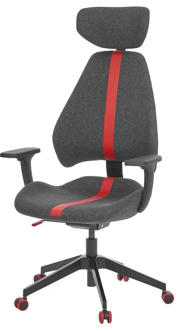 Комплект офисной мебели Ikea Uppspel/Gruppspel с комодом 140x80 (Черный/Серый) - 3