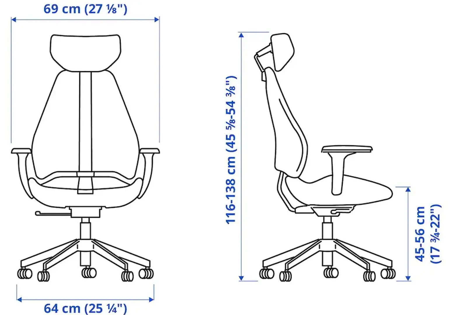 Комплект офисной мебели Ikea Uppspel/Gruppspel с комодом 180x80 (Черный/Серый) - 11