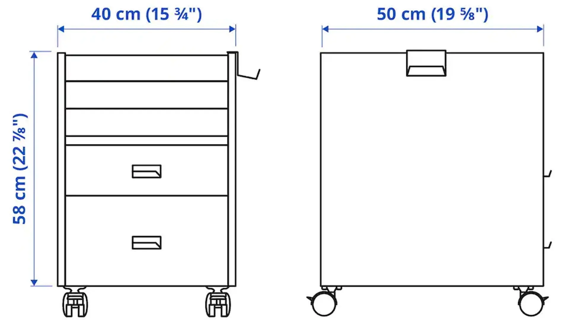Комплект офисной мебели Ikea Uppspel/Gruppspel с комодом 180x80 (Черный/Серый) - 12
