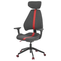 Комплект офисной мебели Ikea Uppspel/Gruppspel с комодом 180x80 (Черный/Серый) Thumb