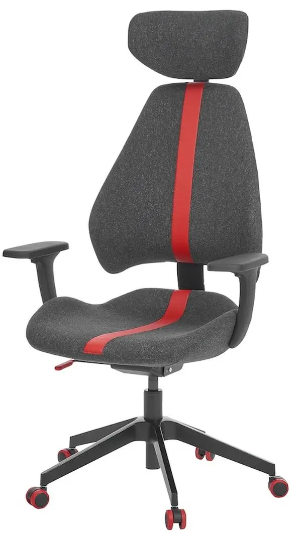 Комплект офисной мебели Ikea Uppspel/Gruppspel с комодом 180x80 (Черный/Серый) - 3