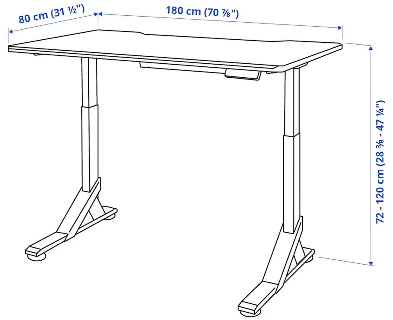 Комплект офисной мебели Ikea Uppspel/Gruppspel с комодом 180x80 (Черный/Серый) - 10