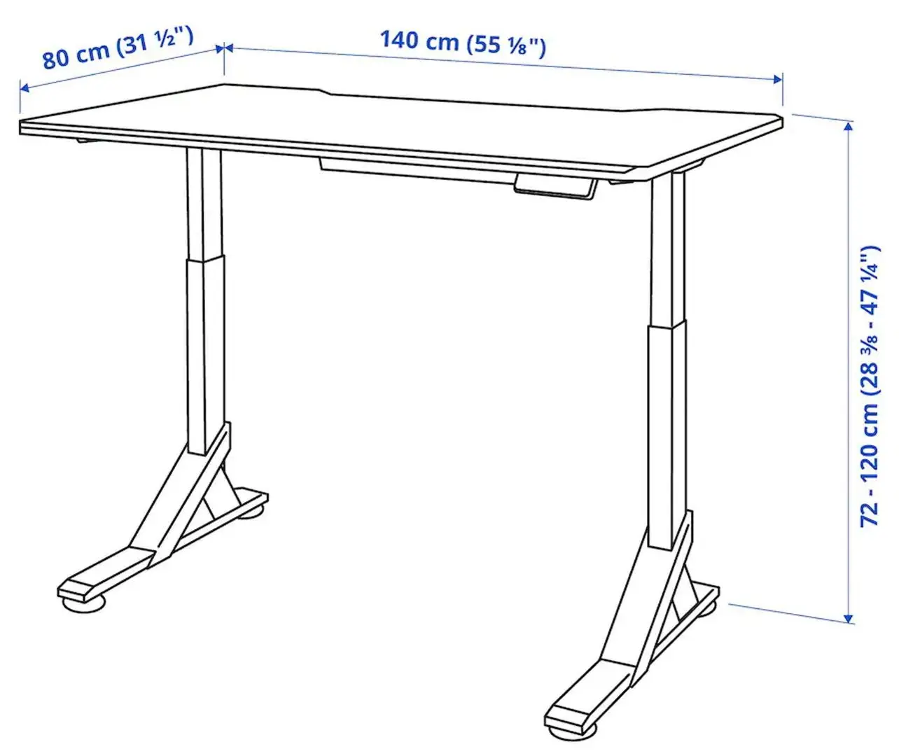 Комплект офисной мебели Ikea Uppspel/Matchspel 140cm (Черный) - 13