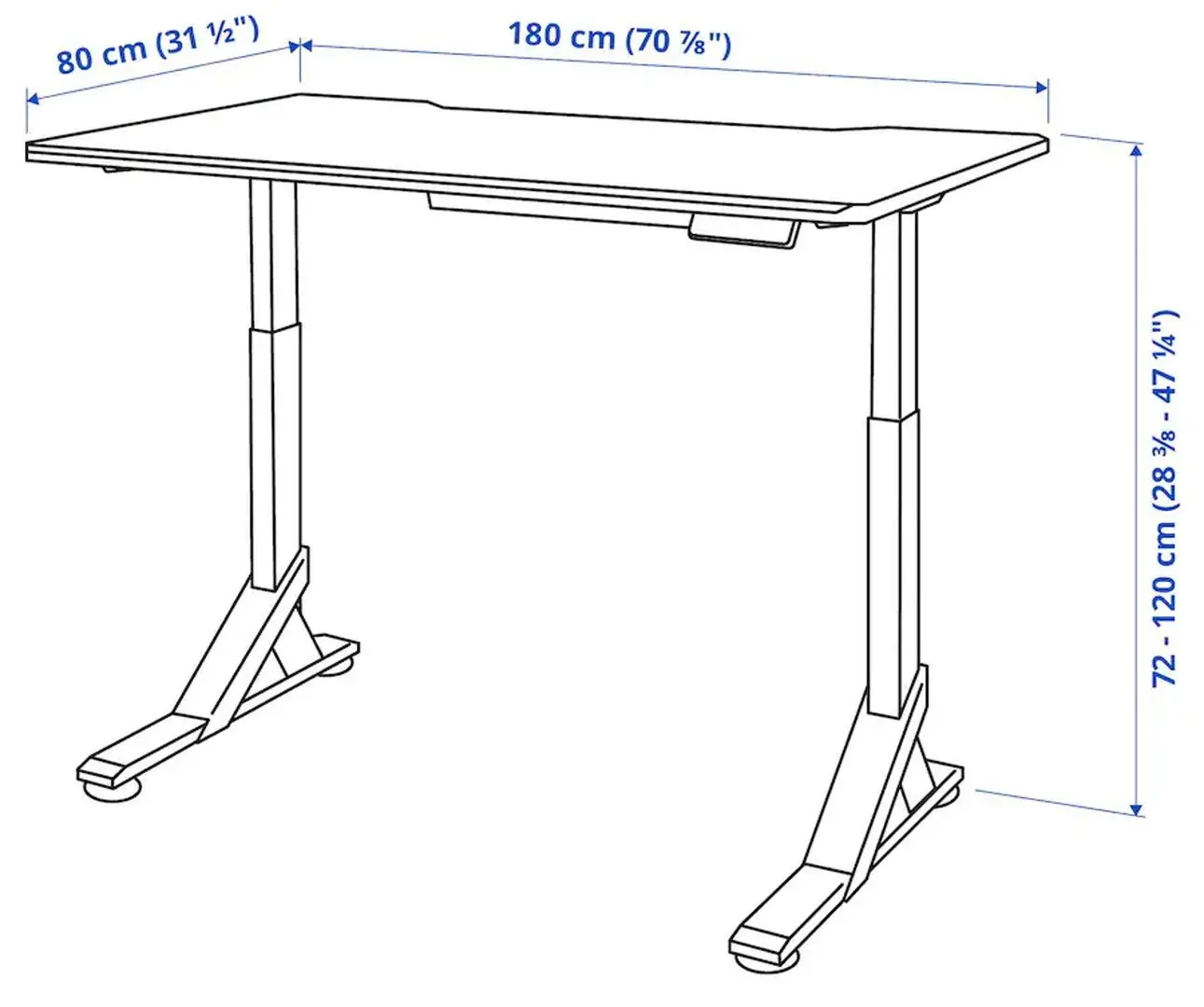 Комплект офисной мебели Ikea Uppspel/Matchspel 180cm (Черный) - 14