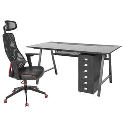 Set de mobila pentru oficiu Ikea Utespelare/Matchspel (Negru)