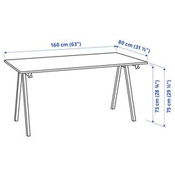 Masa de birou Ikea Trotten 160x80 (Alb/Antracit) Thumb