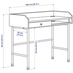 Masa de birou Ikea Hauga 100x45 (Gri) Thumb