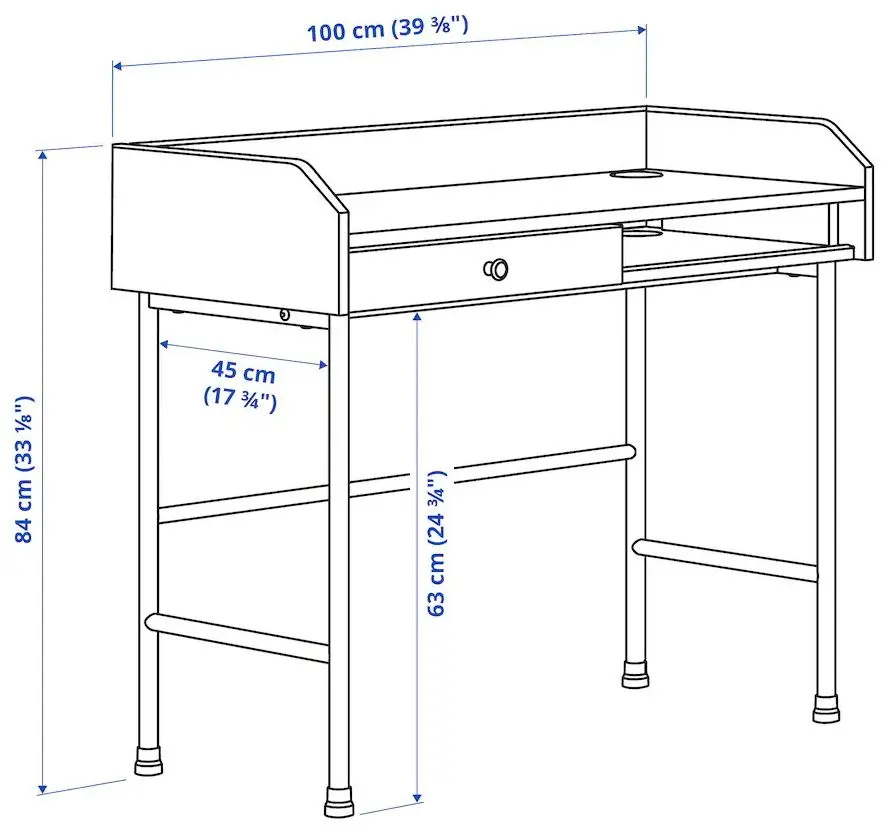 Masa de birou Ikea Hauga 100x45 (Gri)