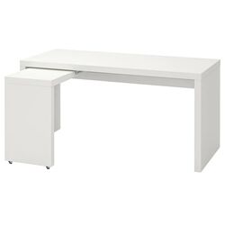 Стол письменный Ikea Malm с выдвижной панелью 151x65 (Белый)