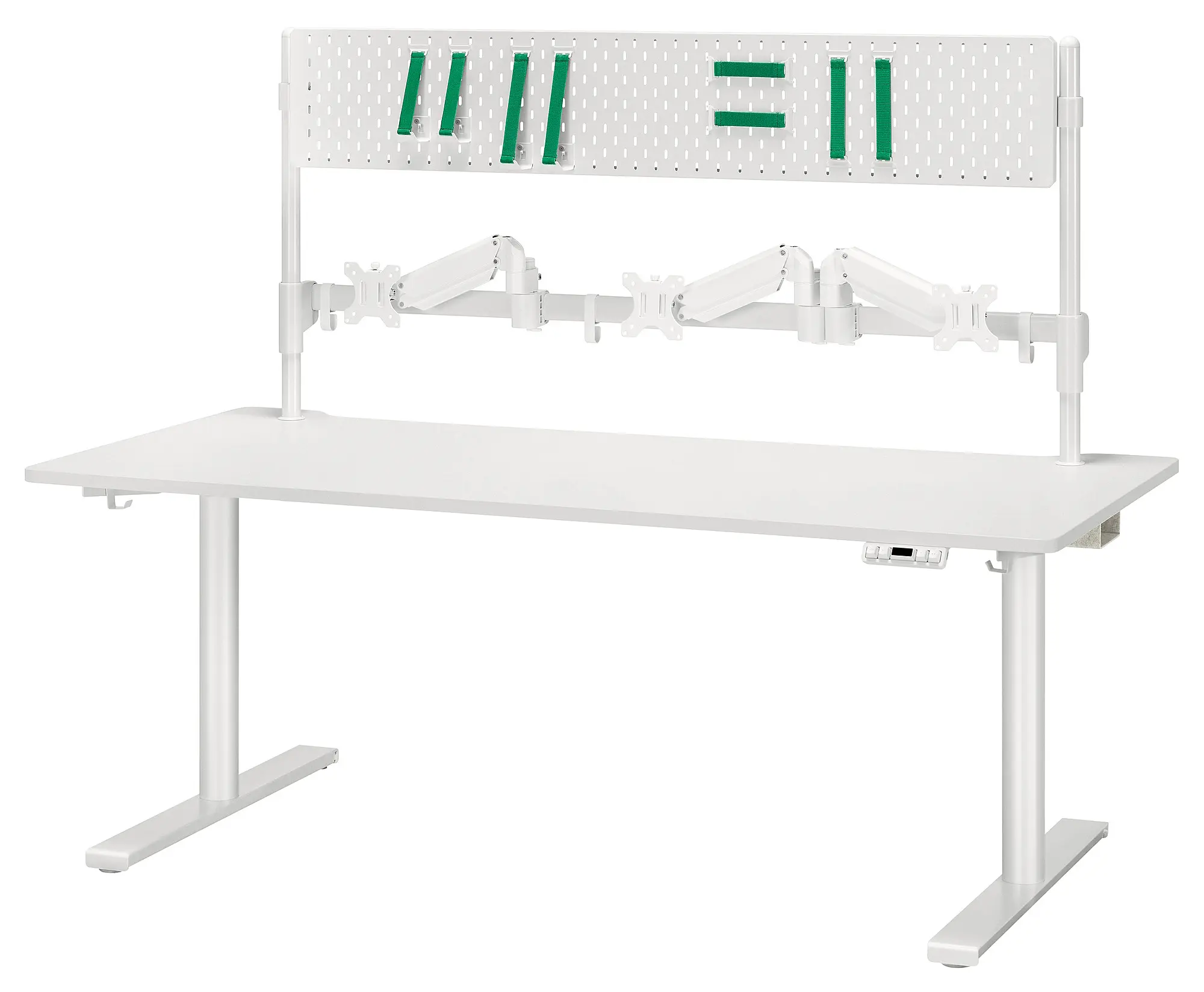 Masa pentru calculator Ikea Malomrade brate monitor/electric 180x80 (Alb)