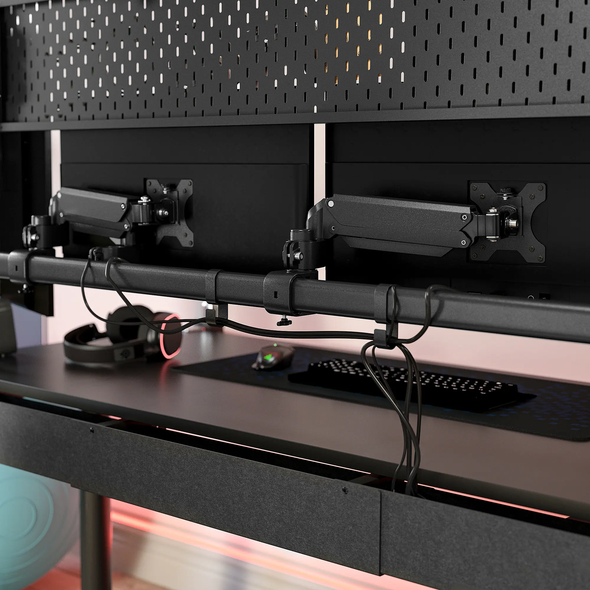 Masa pentru calculator Ikea Malomrade brate monitor/electric 180x80 (Negru)