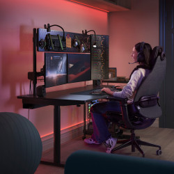 Masa pentru calculator Ikea Malomrade brate monitor/electric 180x80 (Negru) Thumb