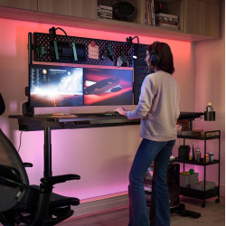 Masa pentru calculator Ikea Malomrade brate monitor/electric 180x80 (Negru) Thumb